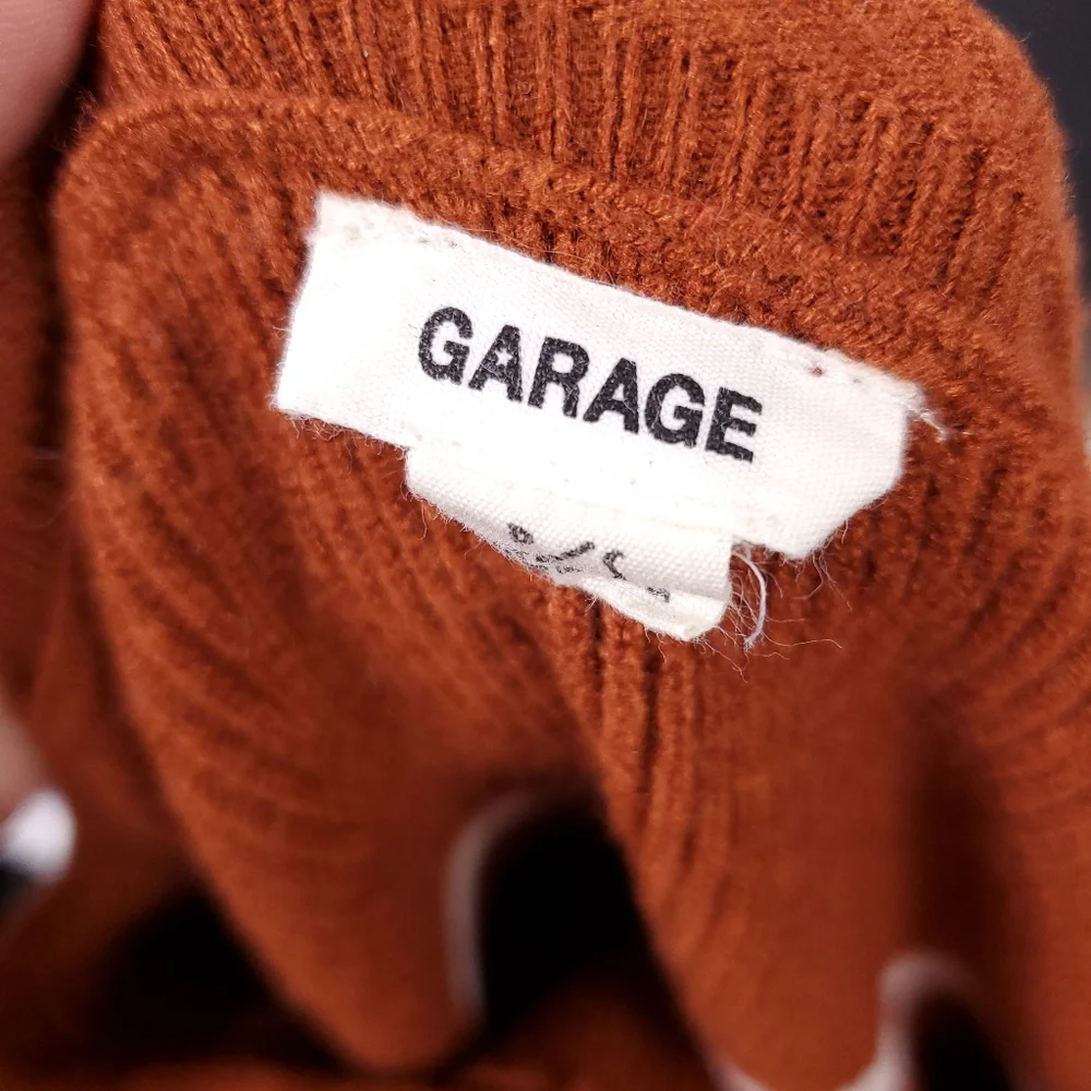 Garage Burnt Orange Striped Crew Neck Sweater - Picture 6 of 6